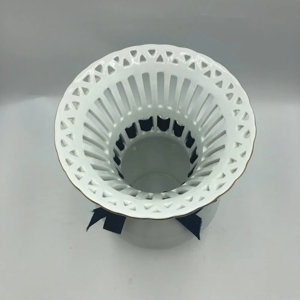 Vintage Formalities by Braun Bros White Lattice Tabletop Indoor Decorative Vase